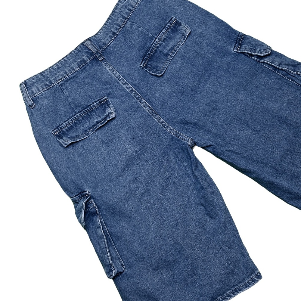 Blue Pleated Cargo Shorts - Picture 7 of 7